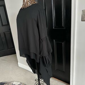 Asymmetric Black Women's Blouse